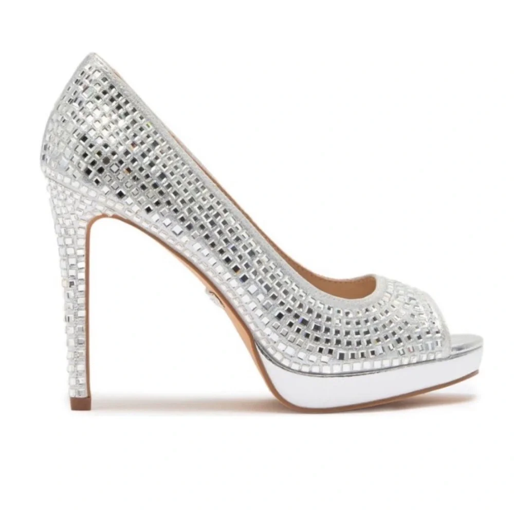 Lauren Lorraine Crystal Platform Heels